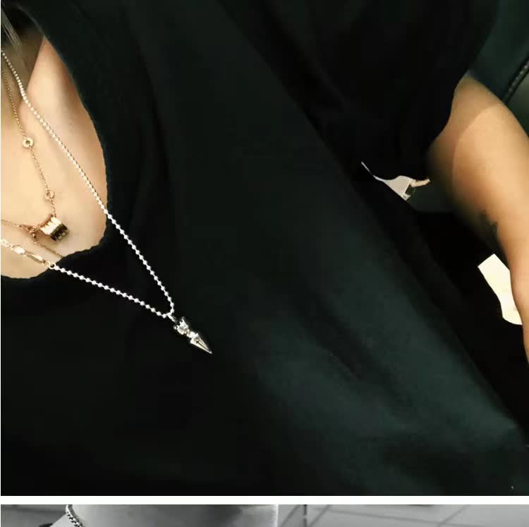 Chrome Hearts Silver Spike Pendant Necklace-CX030